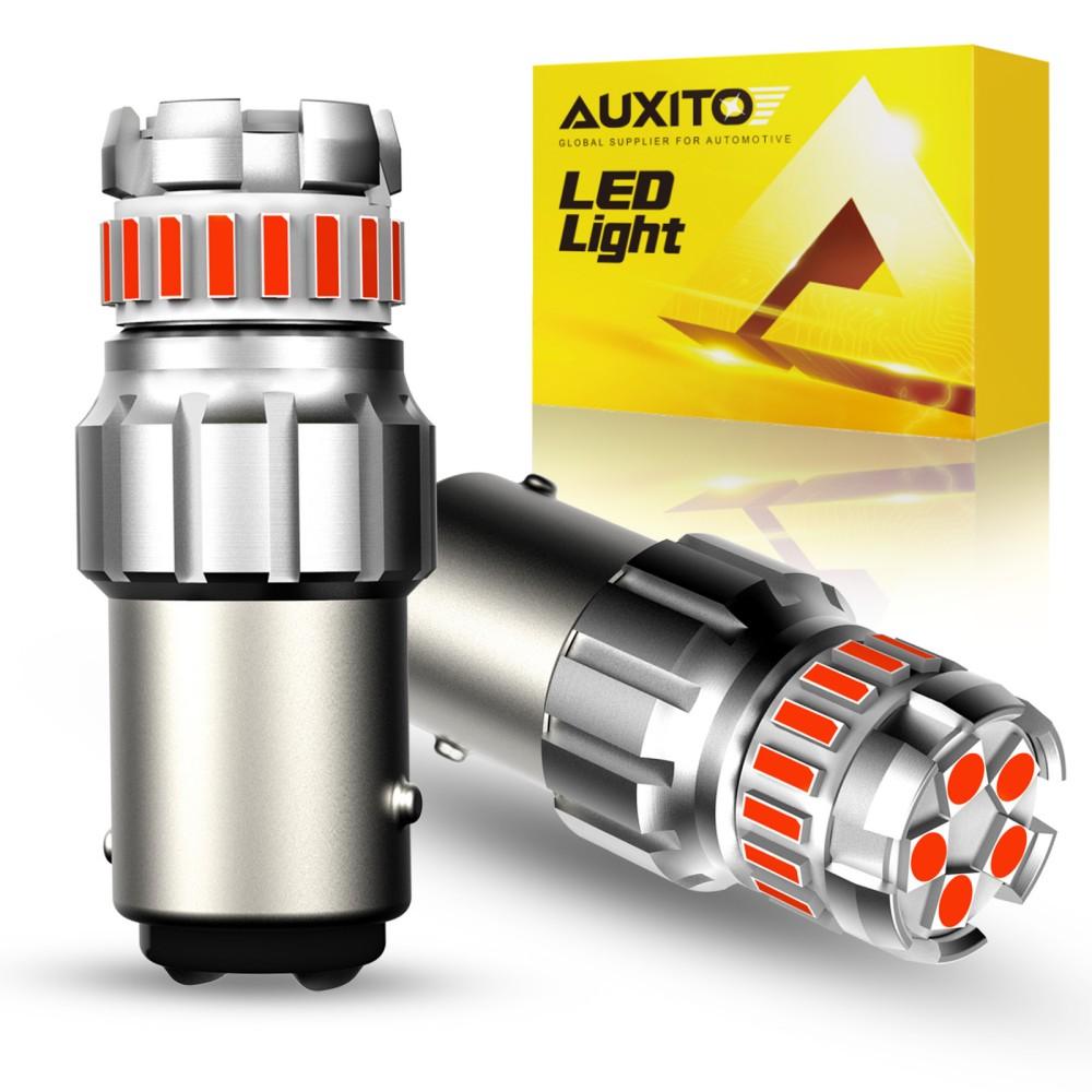 AUXITO 2Pcs 1157 P21/5W BAY15D LED Bulbs Canbus Red Car Brake Stop Tail Lights Reverse Lamp Automotive Light Super Bright 12V Bulbs 7