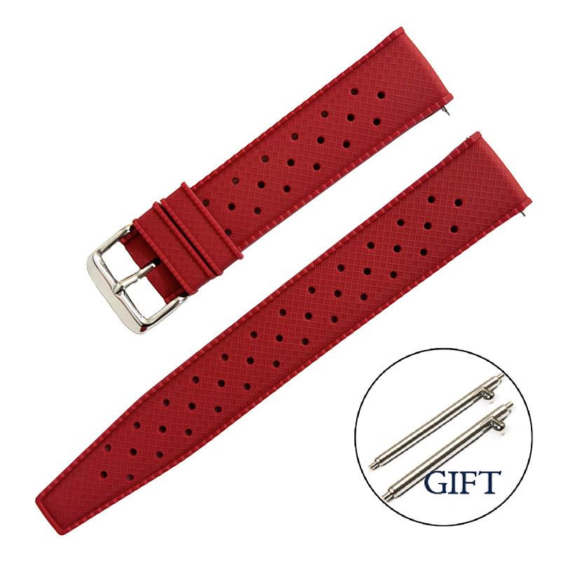 Tropical Silicone Watch Straps 18mm 20mm 22mm Quick Release Watchband for Omega Bracelet Belt Breathable Waterproof Rubber Bands
