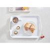 Blue Boat 16.5" x 11.5" Serving Trays Set of 2 White, Dinner Tray, Light Weight Easy to Clean Sturdy Stackable Melamine Serving Tray with Handle,