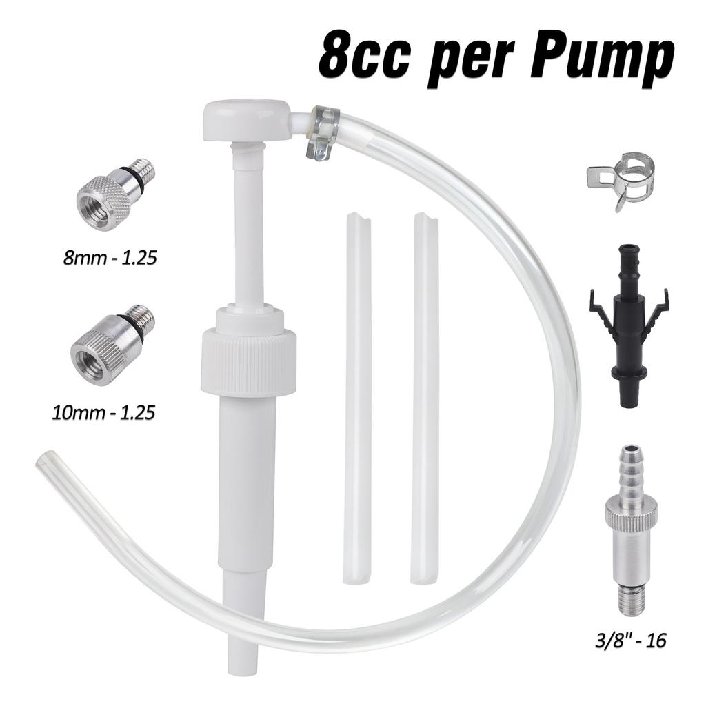 8cc Fluid Gear Oil Pump with 3/8" 8mm 10mm Adapters for Standard Quart Bottles Fit Universal Lower Unit Mariner Outboards Motors
