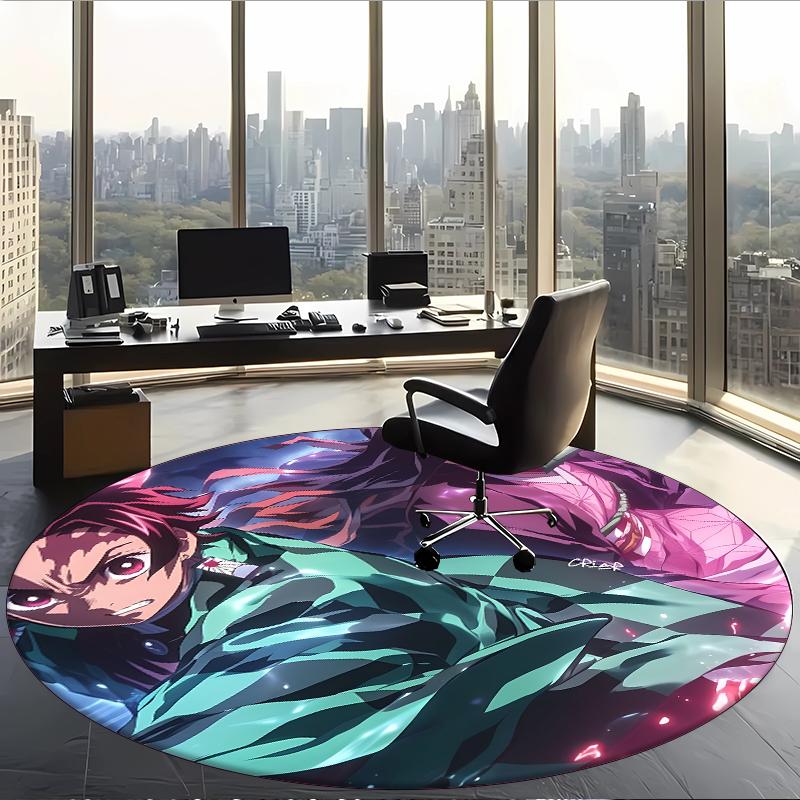 Uccisore di demoni (1) Tappeto Rotondo per Ufficio Tappeto Decorativo per Pavimento per Ufficio Camera da Letto Soggiorno e Spazio Domestico