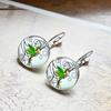 Fashion Hummingbird Glass Dome Cabochon Earrings For Women Rainforest Bird Jewelry Accessories