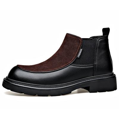 Fashion Autumn Winter New Chelsea Boots for Men Cow Suede Platform Ankle Boots Male Fashion Casual Designer Solid Color Dress Shoes Man
