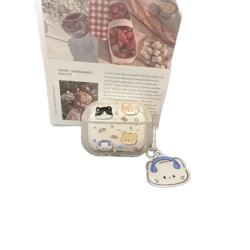 Ins Transparent Cute Kitten Suitable for AirPods1/1st Generation Protective Case Apple Pro/1 Wireless Bluetooth Headset Cover