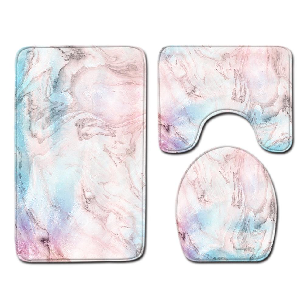 Gradual Change Pattern Toilet Floor Mat Three-Piece Bathroom Three-Piece Carpet Door Mat