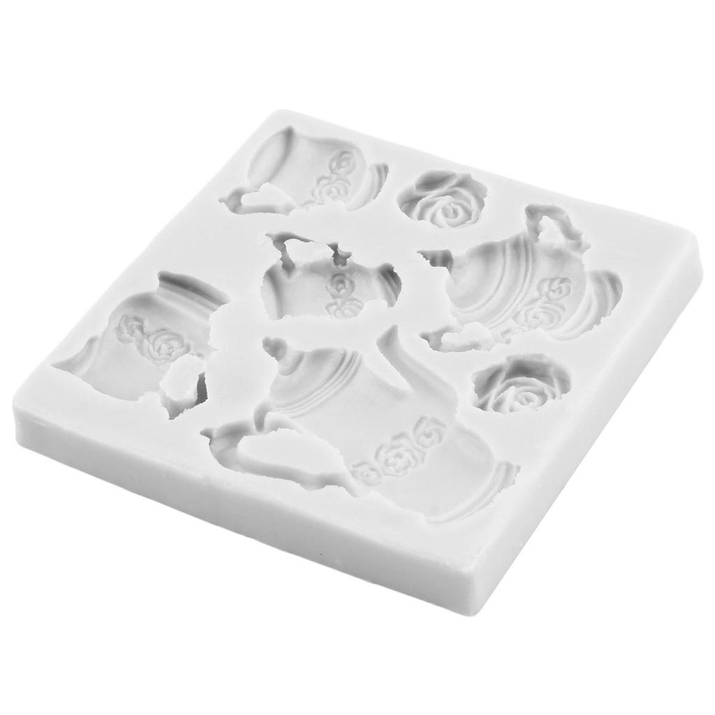 Tea Party Silicone Mold Teapot Tea Cup Fondant Molds Cake Decorating Tools Cupcake Topper Candy Resin Clay Chocolate Gumpaste Mold