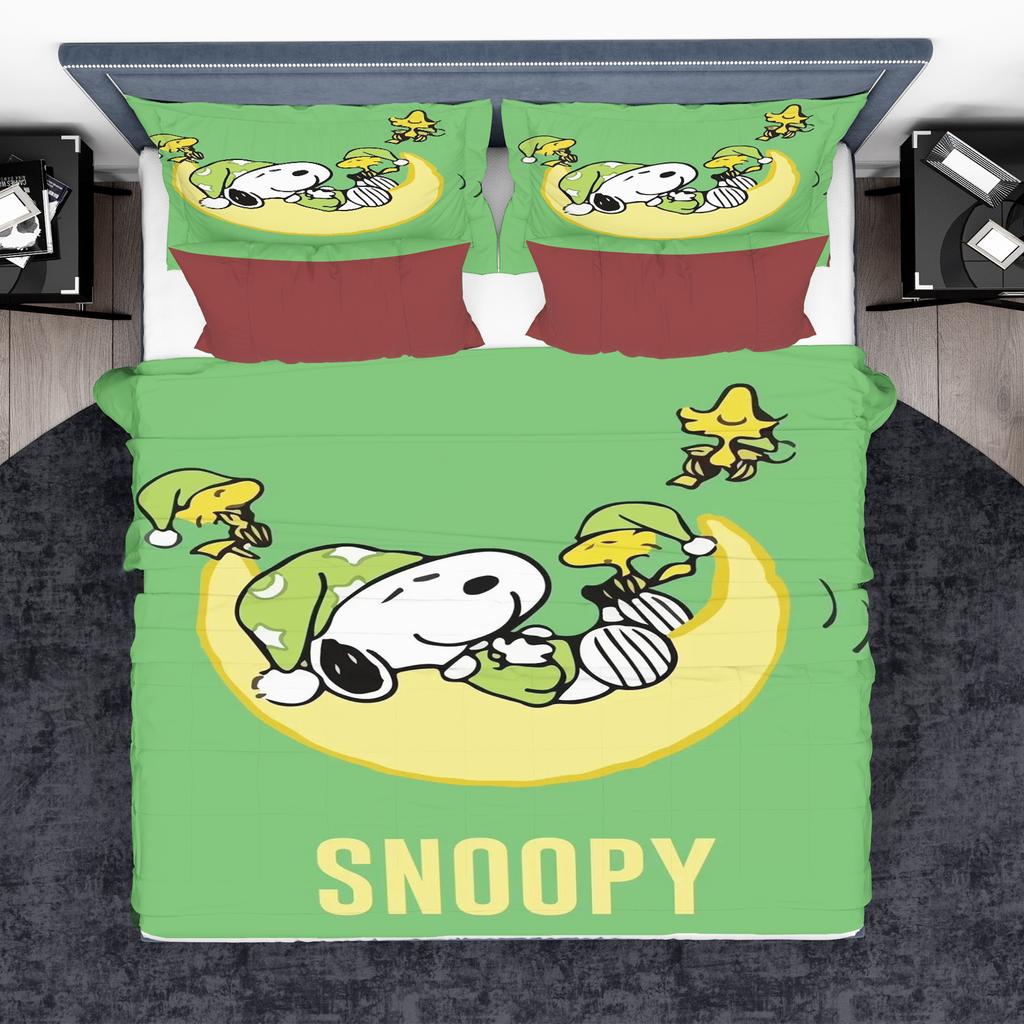 Snoopy Duvet Cover Set Comforter Bedding 3d Children'S Bedding Set 3-Piece 1 Quilt Cover King Size