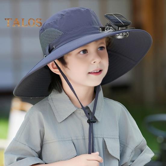 Solar-Lüfterkappe mit 800mAh-Akku USB-Solarladung Outdoor-Fischerhut mit wasserdichter Beschichtung Mesh-Design Kinder-Sonnenhut