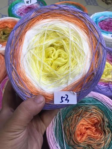 300g Organic Lace Cotton Blend Cake Roll Long Section Dyeing Yarn Hand-woven Shawl Scarf Skirt Hat Crochet Wool