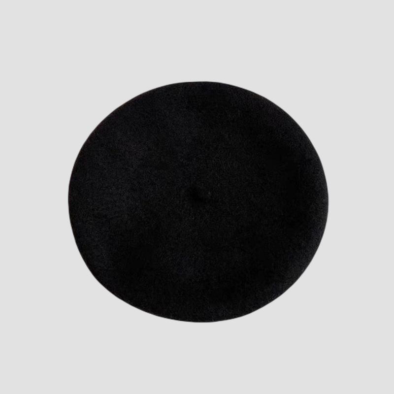 

Beret Female Autumn And Winter Literature And Art Covered With Ancient Wool Buds Painter Hat Tide M56—58cm чорний