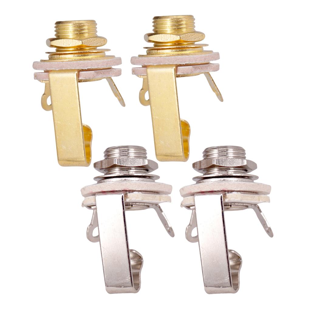Tooyful 2 Pcs/Set 6.35mm Jack Guitar Output Socket Plug Mono Replacement Parts for Electric Guitar Bass