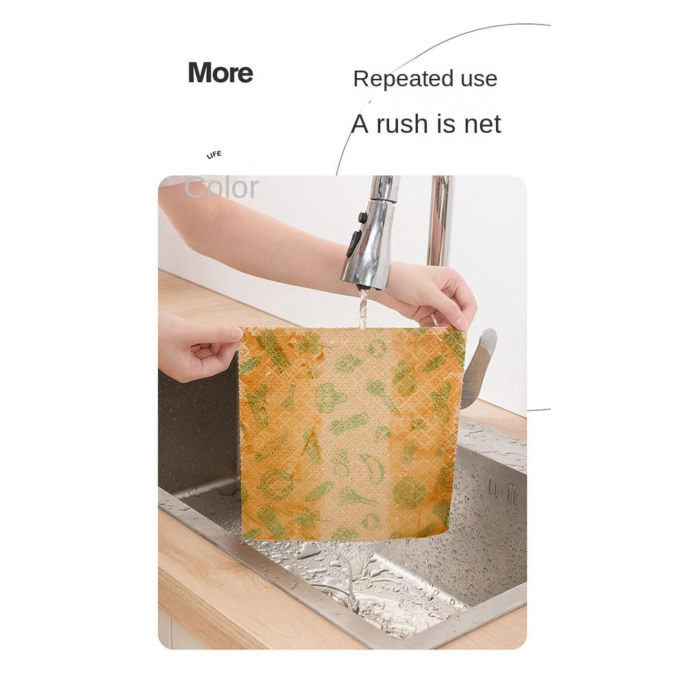 50Pcs/Roll Thickened Microfiber Towel Super Absorbent Dishwashing Tissues  Kitchen