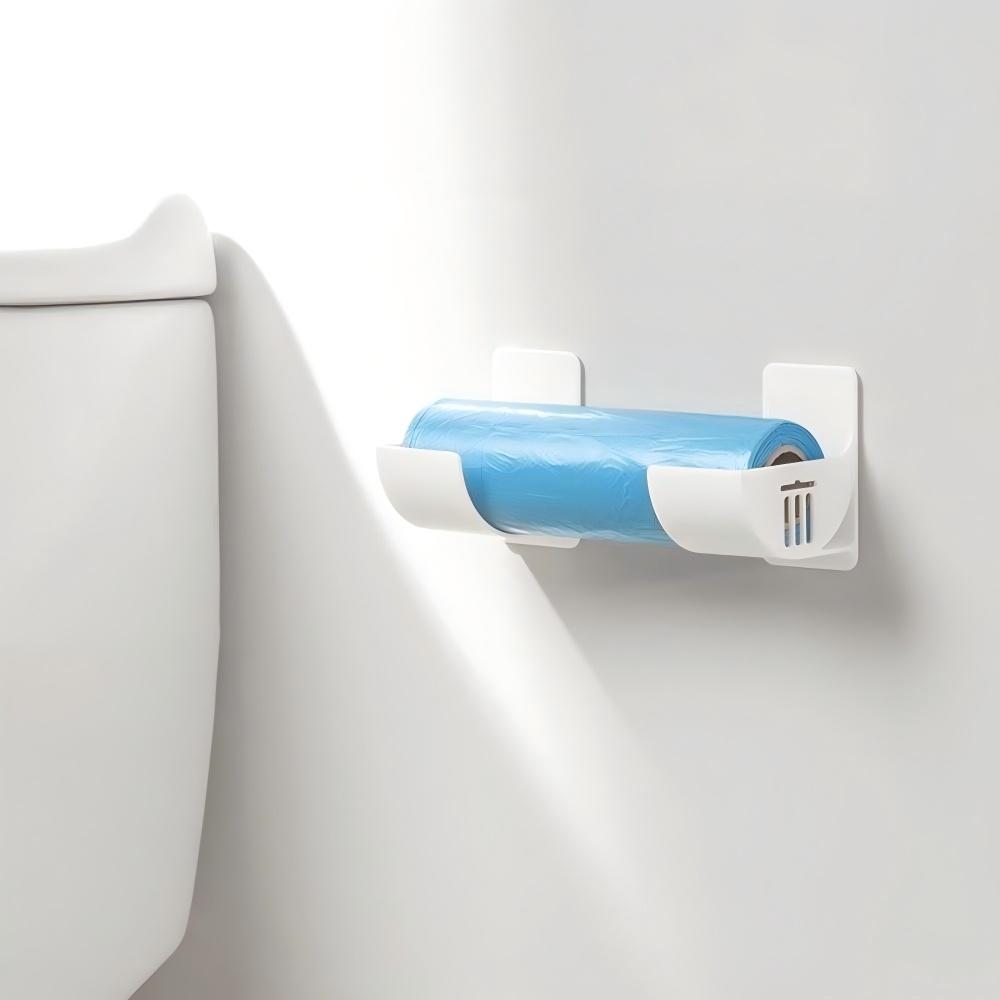 Wall Mounted Organizer No Hole Storage Tray Kitchen Shelf Cling Film Trash Bag Organizer Cabinet Refrigerator Side Storage Shelf
