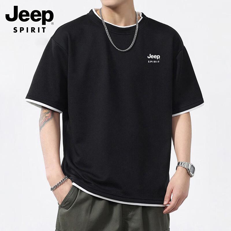 JEEP SPIRIT Men s Waffle Knit Short Sleeve T-Shirt L