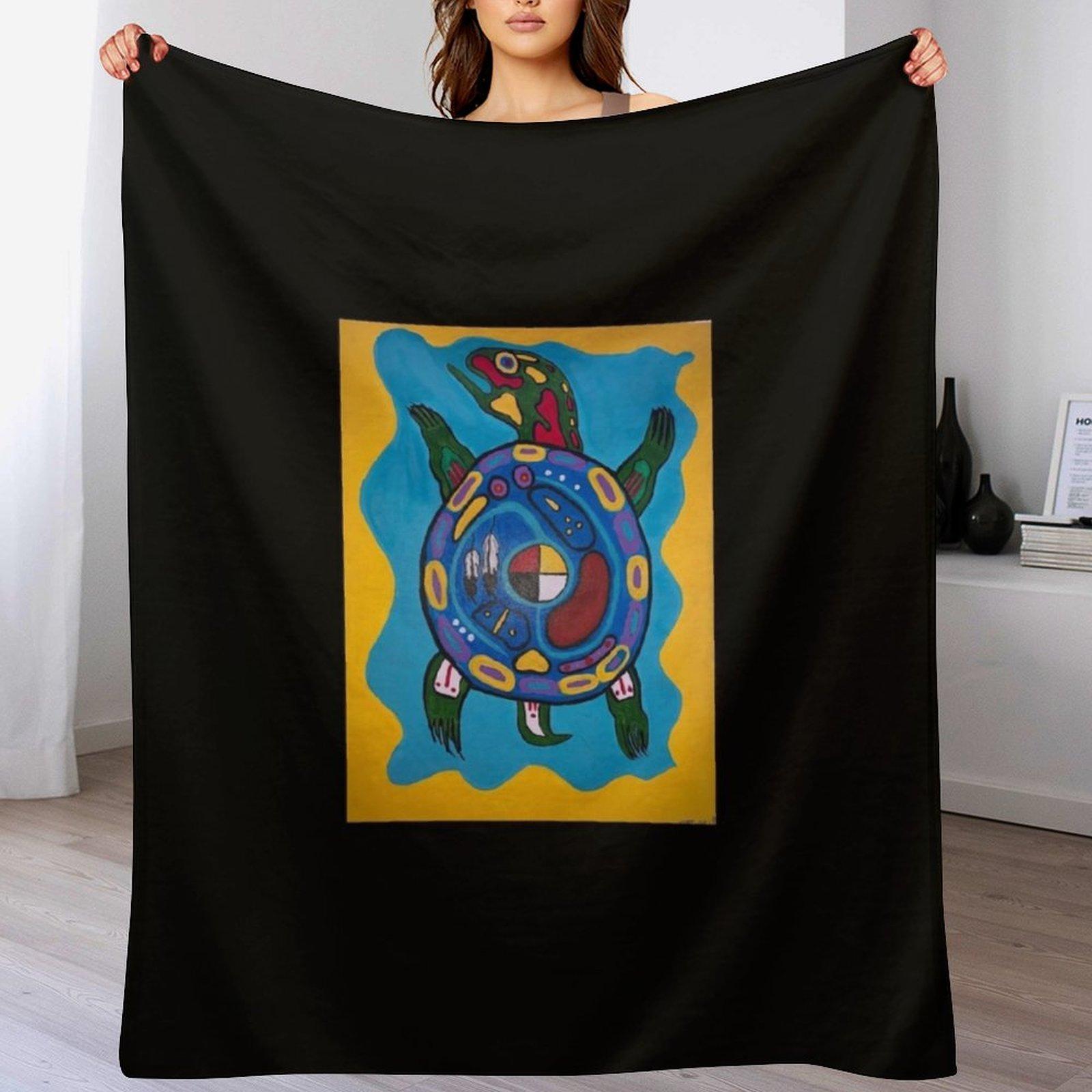 

Anishinaabe turtle 2 Sticker Throw Blanket Durable Warm Blanket for Daily Home Use 102x76cm(40x30in)