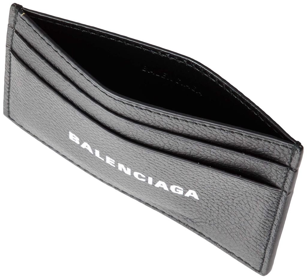 Balenciaga CASH Card Case with Genuine Pass White Logo, Leather, Case, Black/Large, [Used]