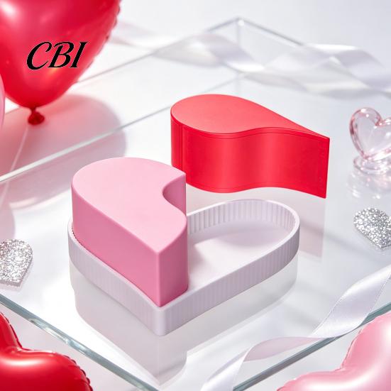 Pink Love Shaped Storage Case Heart Shape Box, 3D Printed Detachable Dual Compartment Jewelry Organizer, Decorative Dresser for Trinkets Red Box with