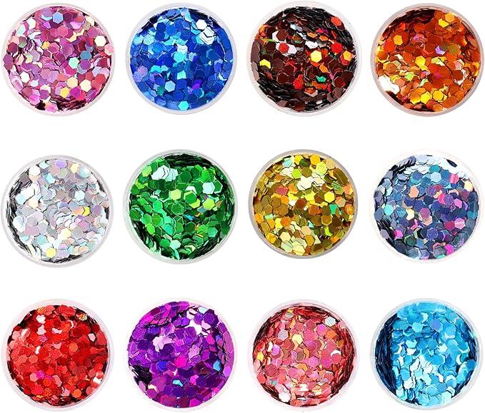 Laser Sequin Glitter Holographic Extra Chunky Hexagon Glitter for Craft Epoxy Resin Body and Nail Art