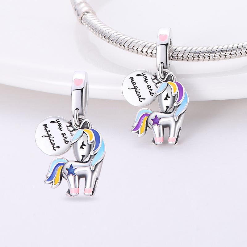 925 Silver Charms Beads Temperature Change Color Elephant Chameleon Butterfly Charms Fine DIY Jewelry Gifts