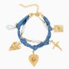Stainless Steel Necklace Love Cross Pendant Silk Scarf Cloth Strip Necklace Electroplated 18K Gold Color Retention