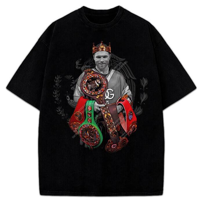 Canelo Alvarez King Mexico Goat Boxing Vintage Style Graphic Design TShirt S