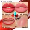 YOUNG VISION 6-Color Lip Gloss Avocado Moisturizing Lip Glaze Lightweight Non-Sticky Hydrating Smooth Pigmented