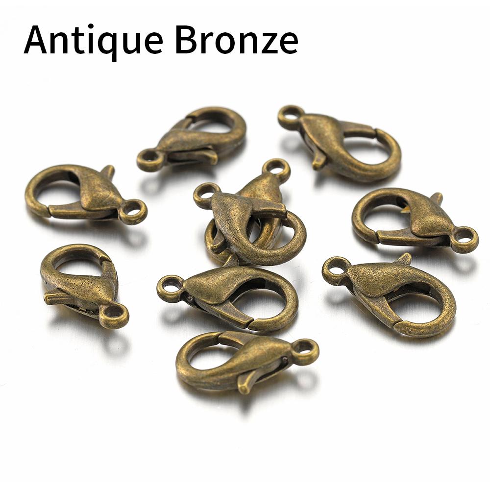 100pcs 10-18mm Carabiner Clasps for Jewelry Making Components DIY Lobster Clasp Bracelet Necklace Hooks Chain Closure Keychain