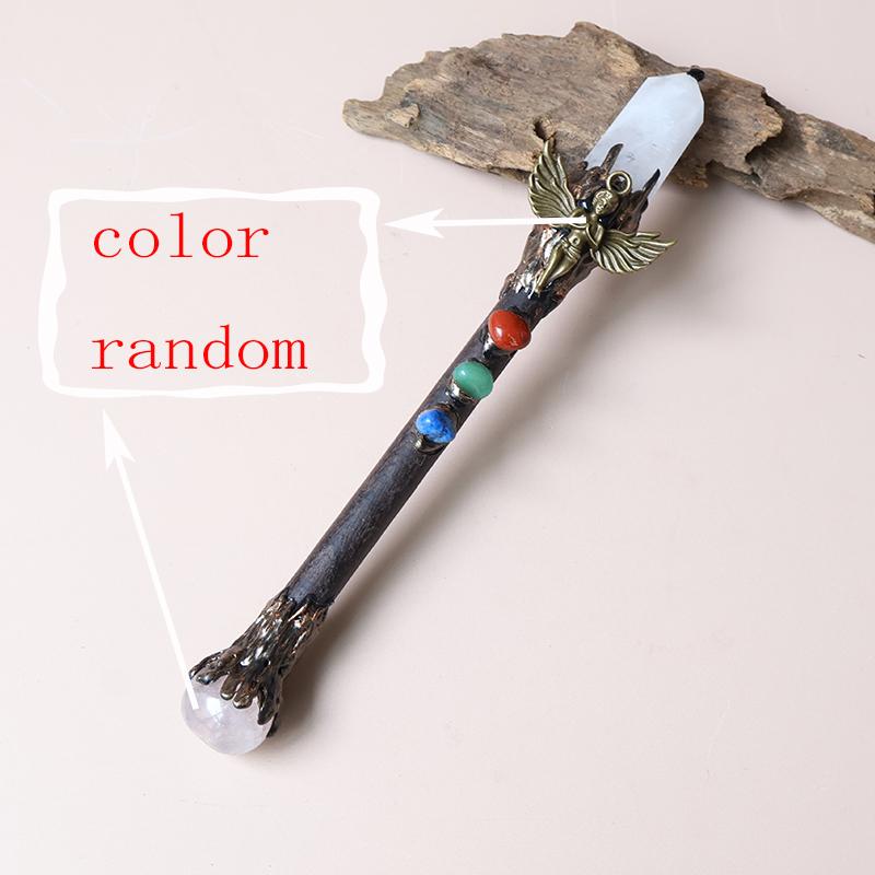Scettro di Cristallo a Forma di Coltello, Bacchetta Magica che Unisce Cristallo a Forma di Coltello e Sfera di Cristallo, Regalo di Halloween