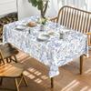 Chinoiserie Seasonal Modern Peacock Flower Pompon Fall Rectangle Tablecloth Dining Room Decor Waterproof Tablecloth For Table