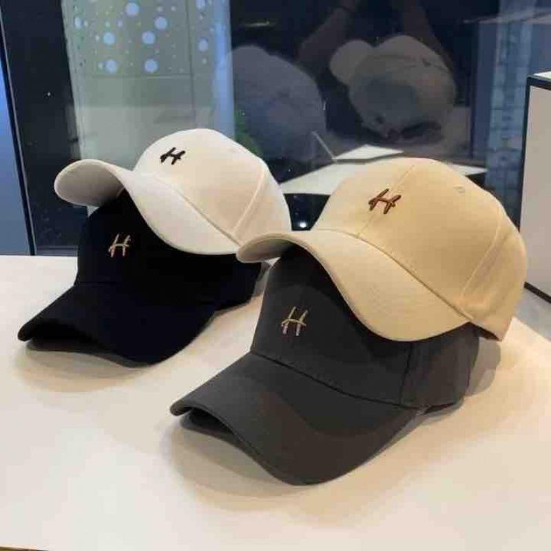 Women's Spring and Autumn Korean Style Casual Versatile Baseball Cap Men's Embroidered H Letter-printed baseball cap for summer sun protection