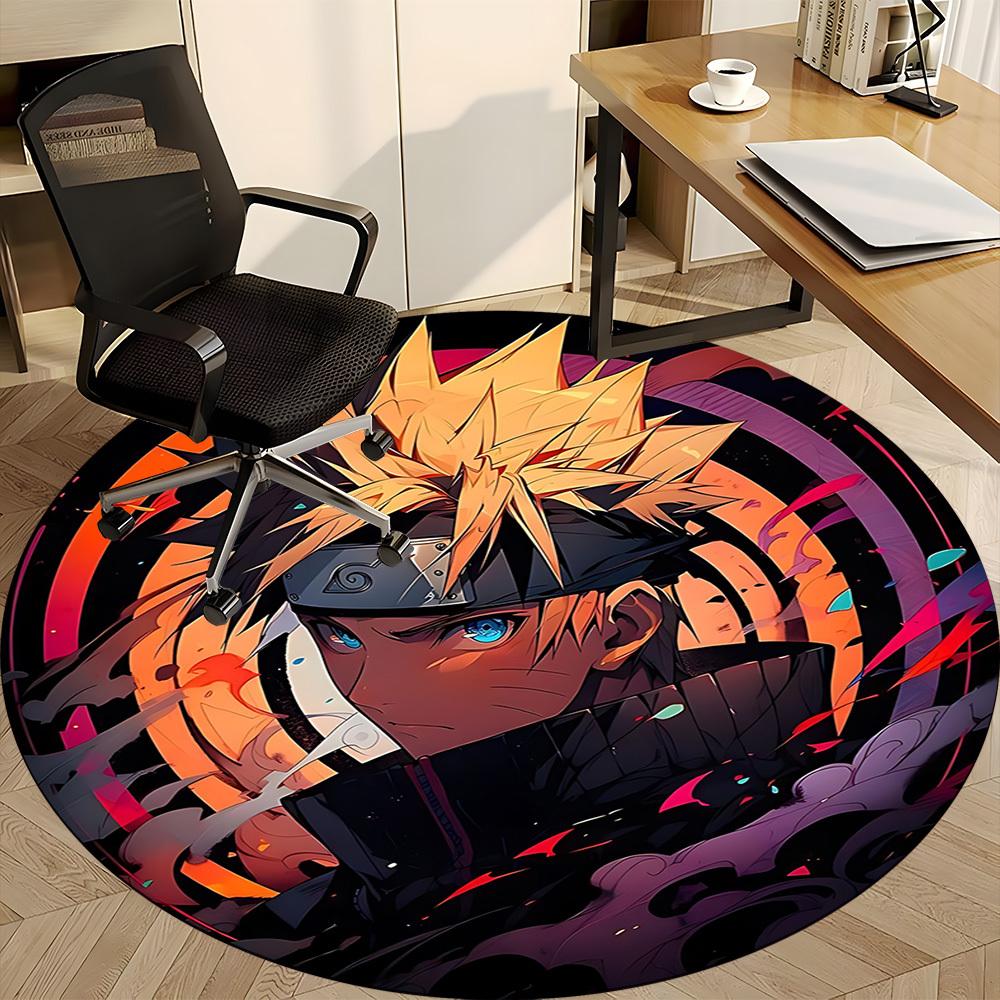 1pc Naruto Uzumaki Office Round Area Rug, Under Office Chairs Bedroom Living Room Home Decor, Room Decoa1022145