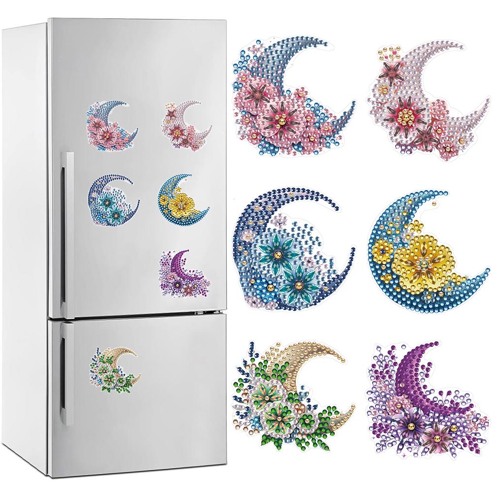 6 Pcs Full Drill Fridge Magnets Sticker Car Butterfly Dragonfly Diamond Painting Magnets Refrigerator for DIY Crafts Party Gift