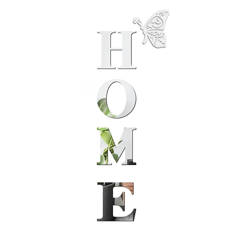 1 Set Acrylic 3D Family Slogan Self-Adhesive Wall Sticker DIY Mirror Home Decor HOME Removable English Alphabet