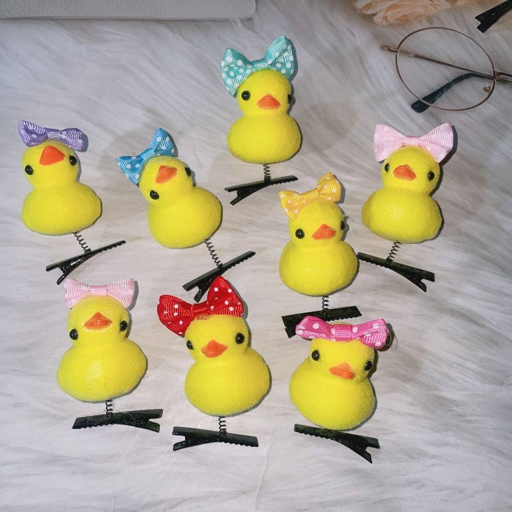 10pcs Little Yellow Duck Spring Hair Clip Cartoon Headwear Hair Styling Tool Hairpin  Hair Accessory