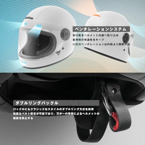 Komine Motorcycle HK-190 Neo Retro Full Face Helmet Basalt Gray XL