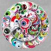 50 Halloween Eyeball Stickers: Horror Cartoon Graffiti, Waterproof for Wall & Suitcase Decoration