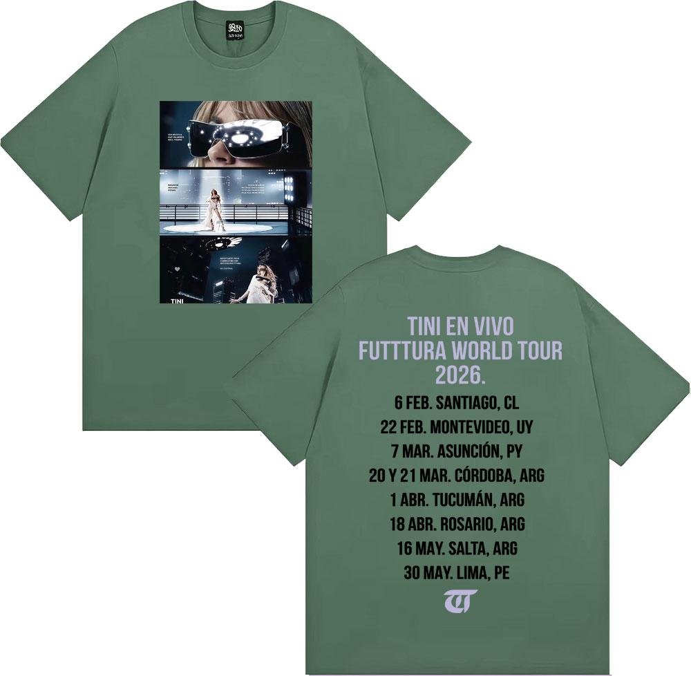 

Tini Stoessel Futtura World Tour 2026 Graphic T Shirts Unisex WOMEN Fashion Hip Hop Aesthetic Tshirts Summer ONeck Cotton T Shirt 4XL