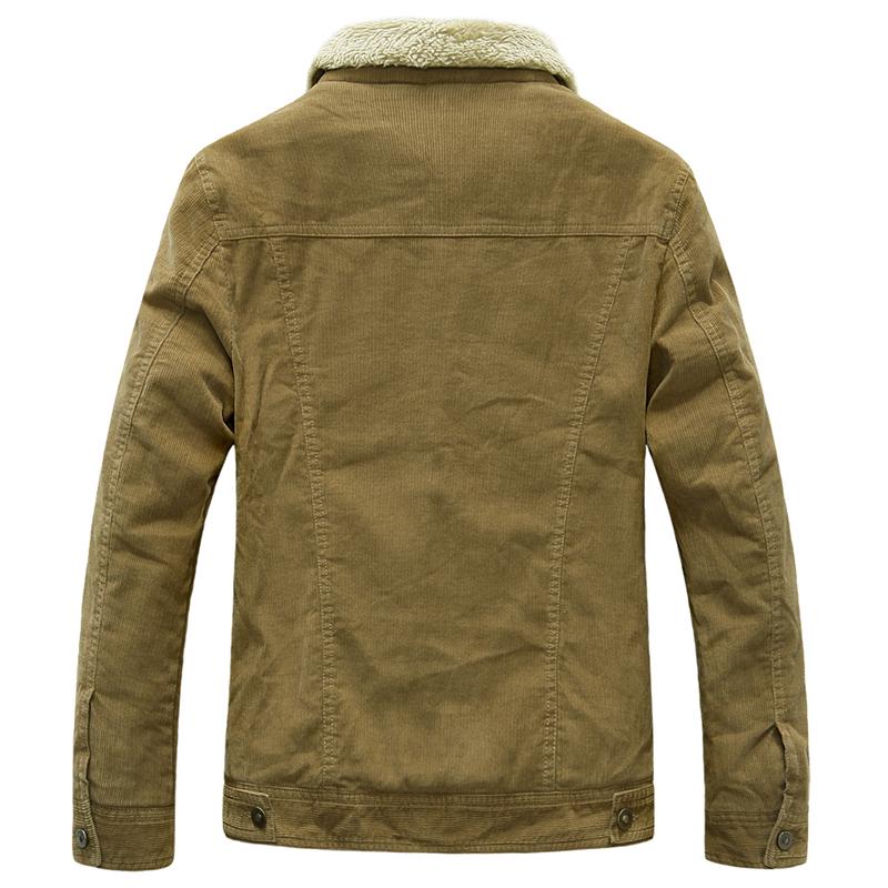 Winter Men Corduroy Thicken Warm Fleece Coat Jacket