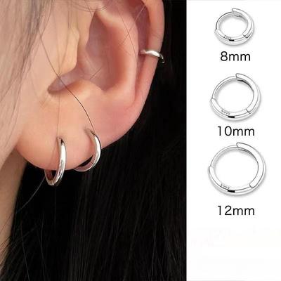 3 Paar Edelstahl Minimalistische Huggie Creolen für Damen Goldfarbe Kleiner Runder Kreis 8/10/12mm Punk Unisex Rock Ohrring