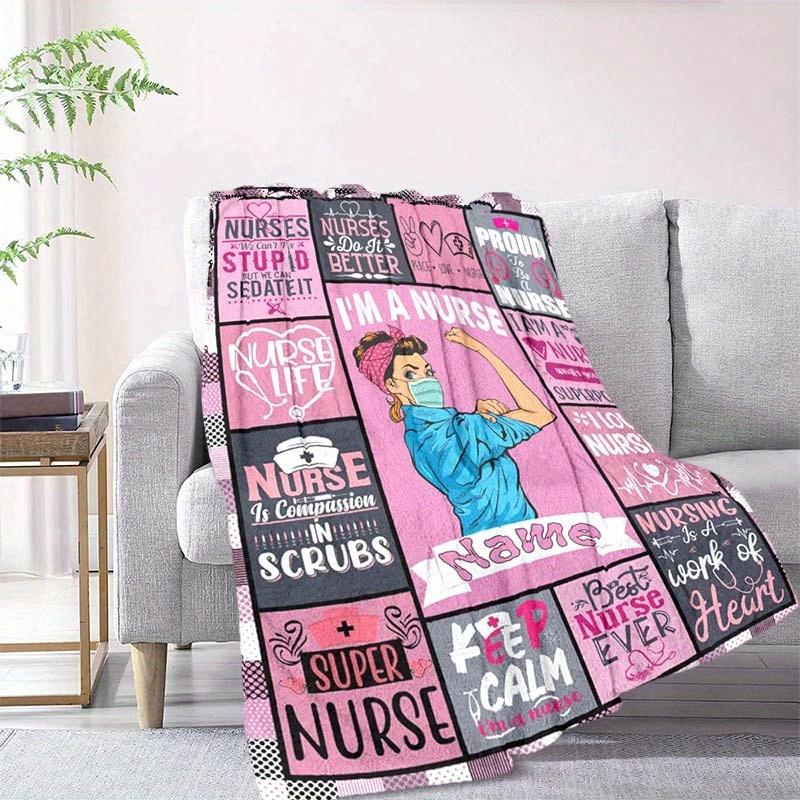 Nurse Customize Your Name Blanket Warm Comfortable And Soft Blankets Are Suitable For Home Chairs Office Sofas Sofas Office Camping And Gifts For