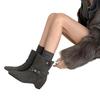 Vintage western cowboy style belt buckle short women's boots autumn and winter versatile square head thick heel knight boots