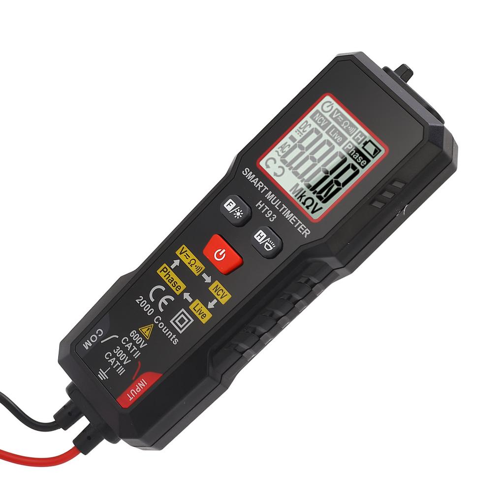 Digital Multimeter Voltage Tester 4000 Counts High Accuracy Phase Sequence Live Wire Automatic Recognition HT93