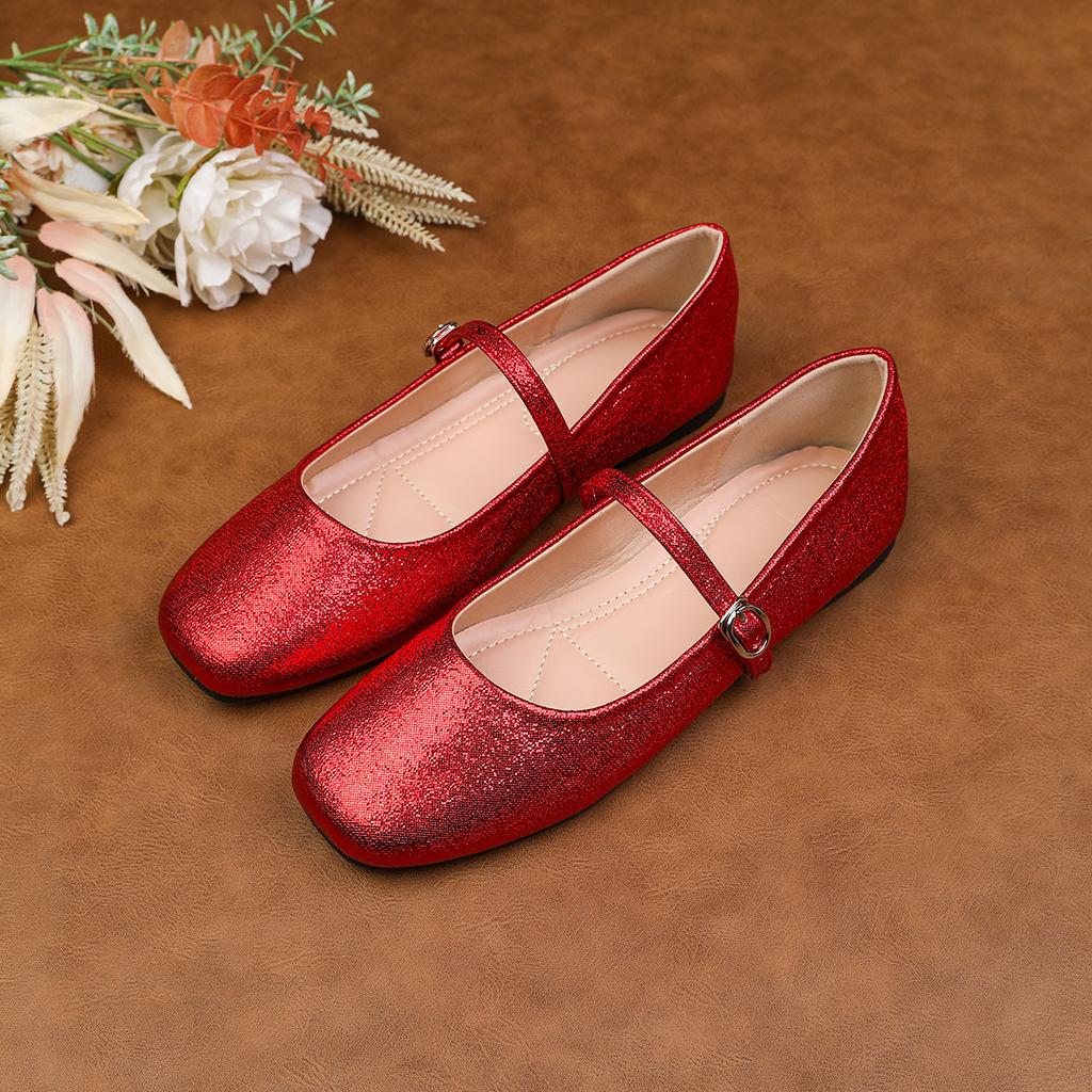Fashion Flat Shoes for Women Spring and Summer 2025 New Solid Mary Jane Women's French Shallow Plus Size Women's Shoes Loafers Women