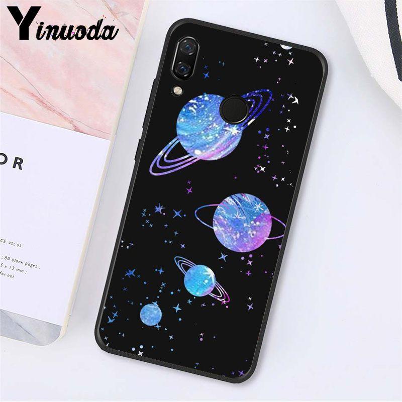 Yinuoda schwarz weiß Mond Sterne Weltraum Mädchen Reise Flugzeug Handyhülle für Xiaomi Redmi Note 7 8T Redmi 5plus 6A Note8 4X Note8Pro