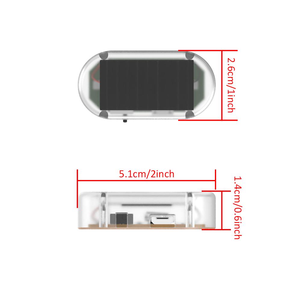 Car Solar Powered Security Strobe Light Dummys Alarm Wireless Warning Anti-Theft Caution Lamps Imitation LED Flashing