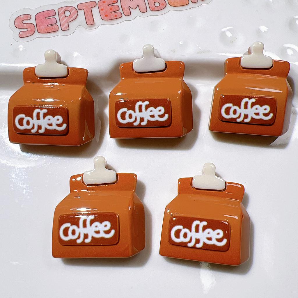 10PCS New Resin Cute Cartoon Coffee Series Flat Back Cabochon Home Decor DIY Scrapbook Crafts Jewelry Accessories
