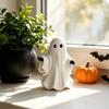 Party Props Resin Ghost Figurine White Color Matte Finish Ghost Decor Welcome Miniature Size Cute Ghost Figurine Holiday Party