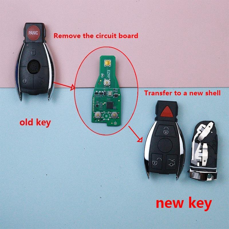 Upgrade Old Dual-Battery Holder Car Key Fob Case Shell For Mercedes-Benz A B C E S Cl Cls Cla Clk W203 W204 W205 W210 W211 W212