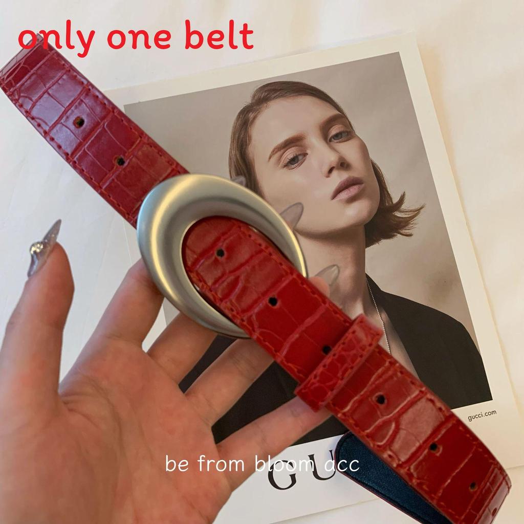 Classic Womens Pu Leather Belt With Gold Pin Buckle For Casual Office Wear красный