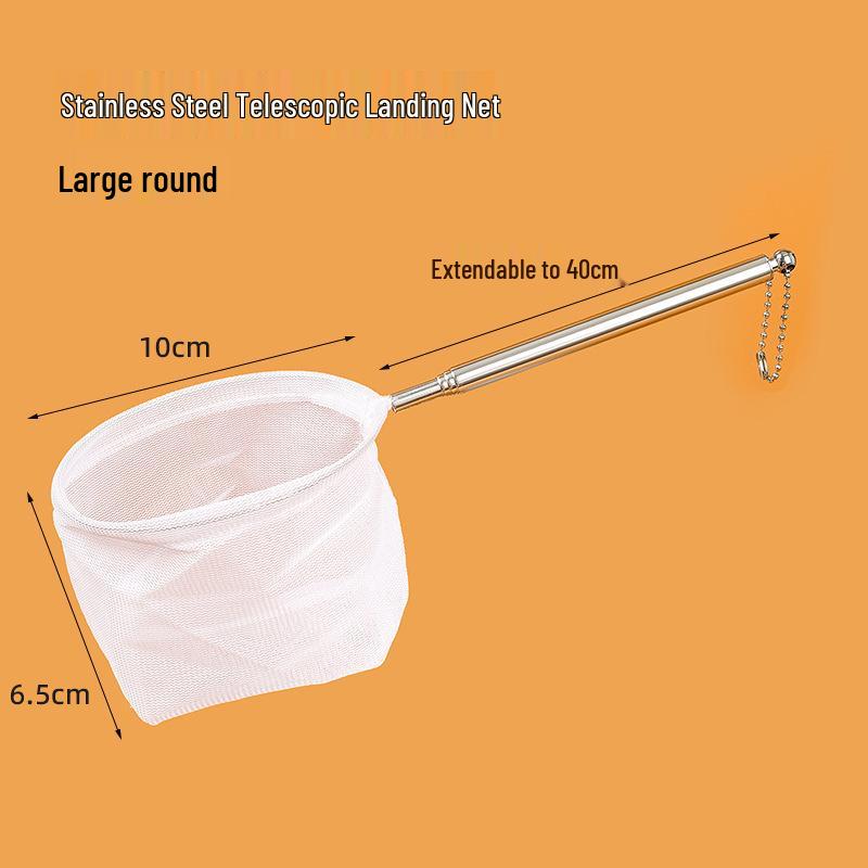 Retractable Stainless Steel Coarse & Fine Mesh Fishing Net - Durable & Flexible Landing Net
